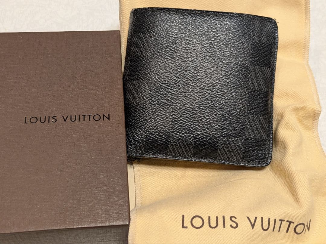 【箱付き】LOUIS VUITTON ダミエ 二つ折り財布