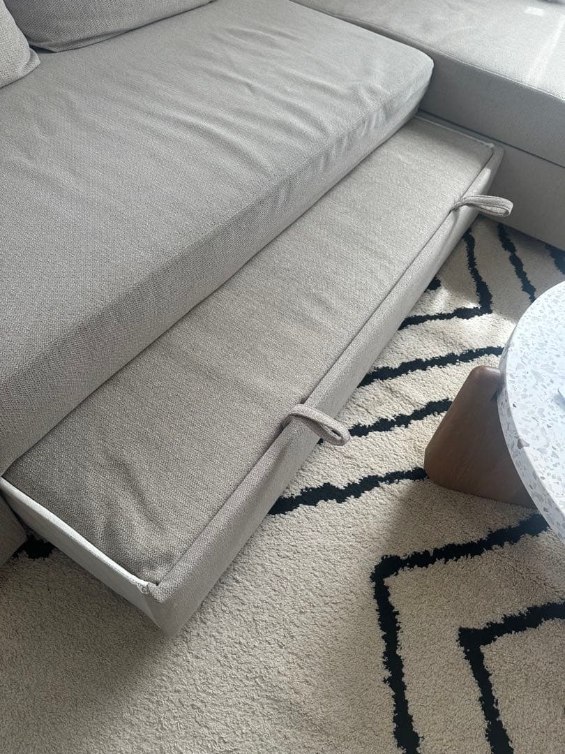 手渡しのみ IKEA フリーヘーテン コーナーソファーベッド　収納付き