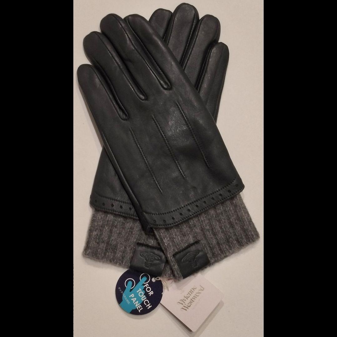 希少✰新品㊺【ヴィヴィアンウエストウッド】手袋 羊革 コンビ vivienne