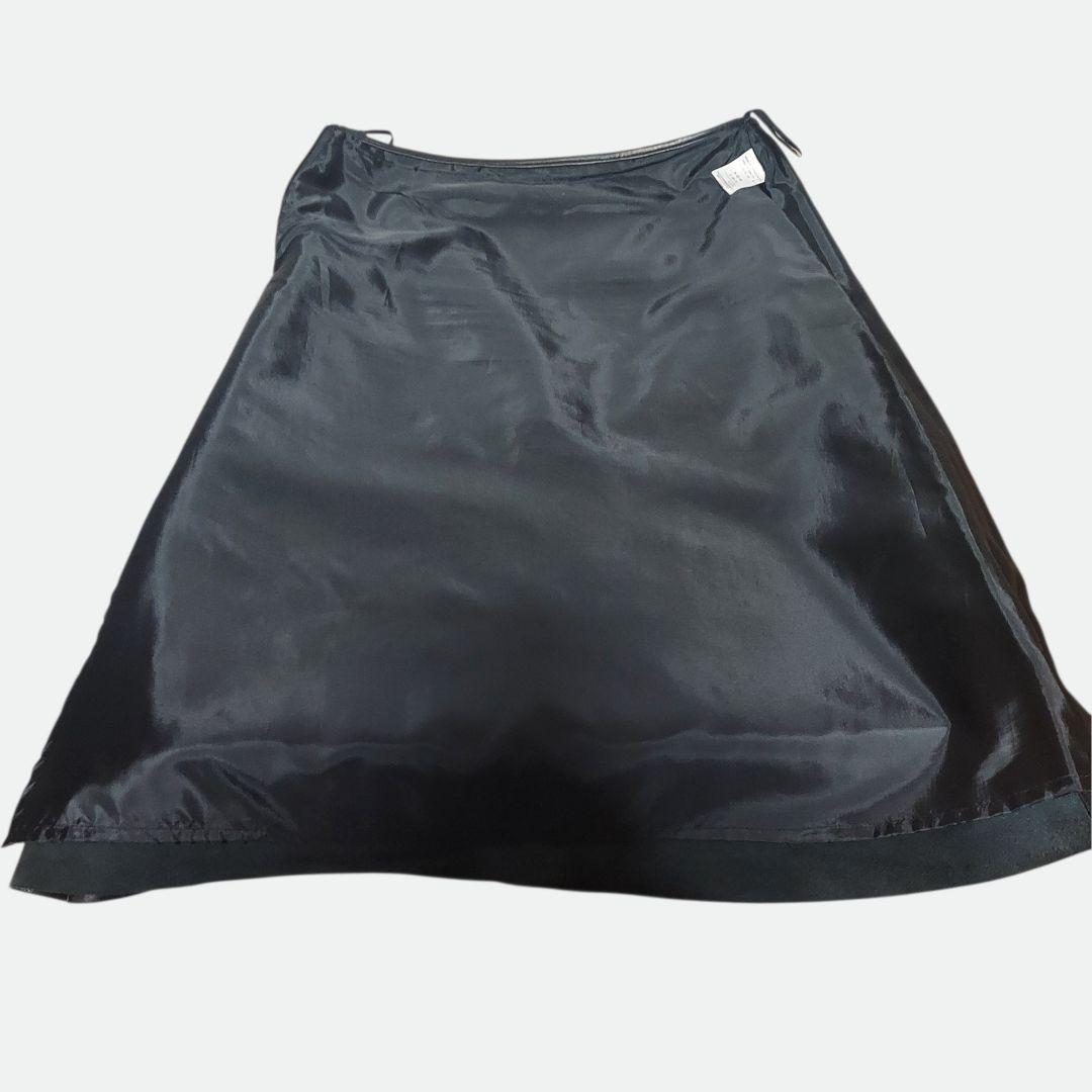 カルバンクライン 羊革 ラムレザー 膝丈スカート 黒 W62〜66