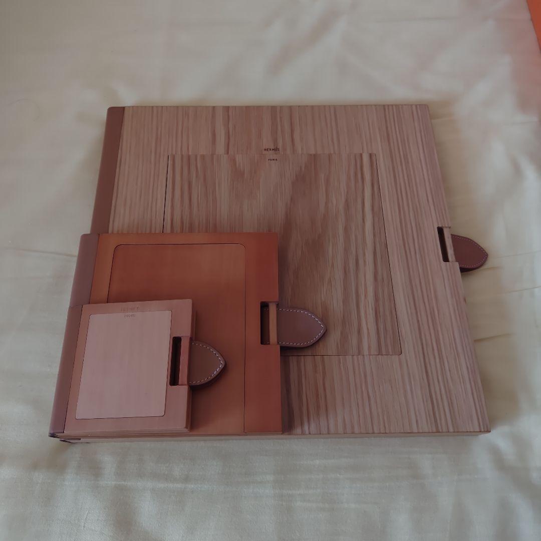 【レア・未使用】エルメス　ウッド　フォトフレーム TGM MM PM 3点セット