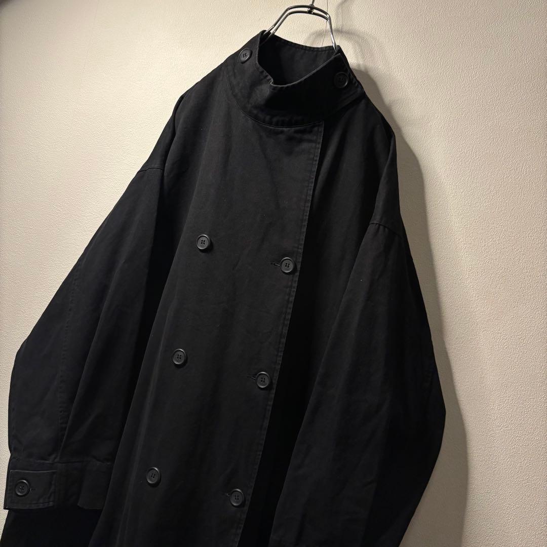 ノーカラー オーバーサイズ y2k トレンチコート ARMY ミリタリーコート
