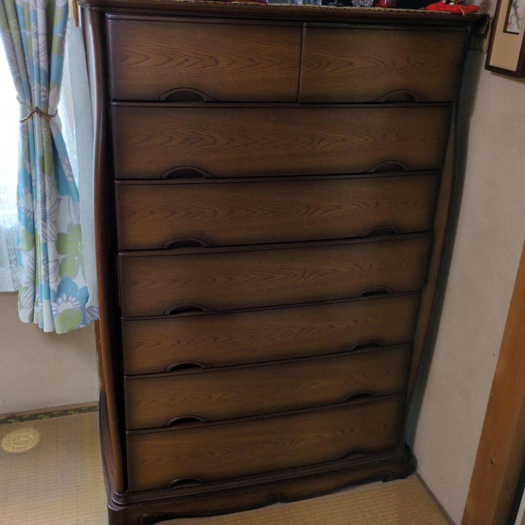 桐製ダークブラウン箪笥