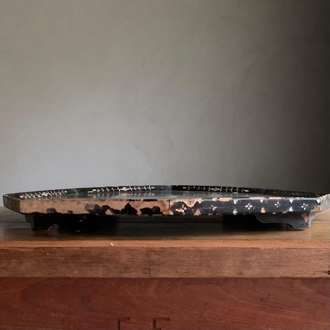 李朝 螺鈿 八角盆 朝鮮美術 古美術 古道具 アンティーク