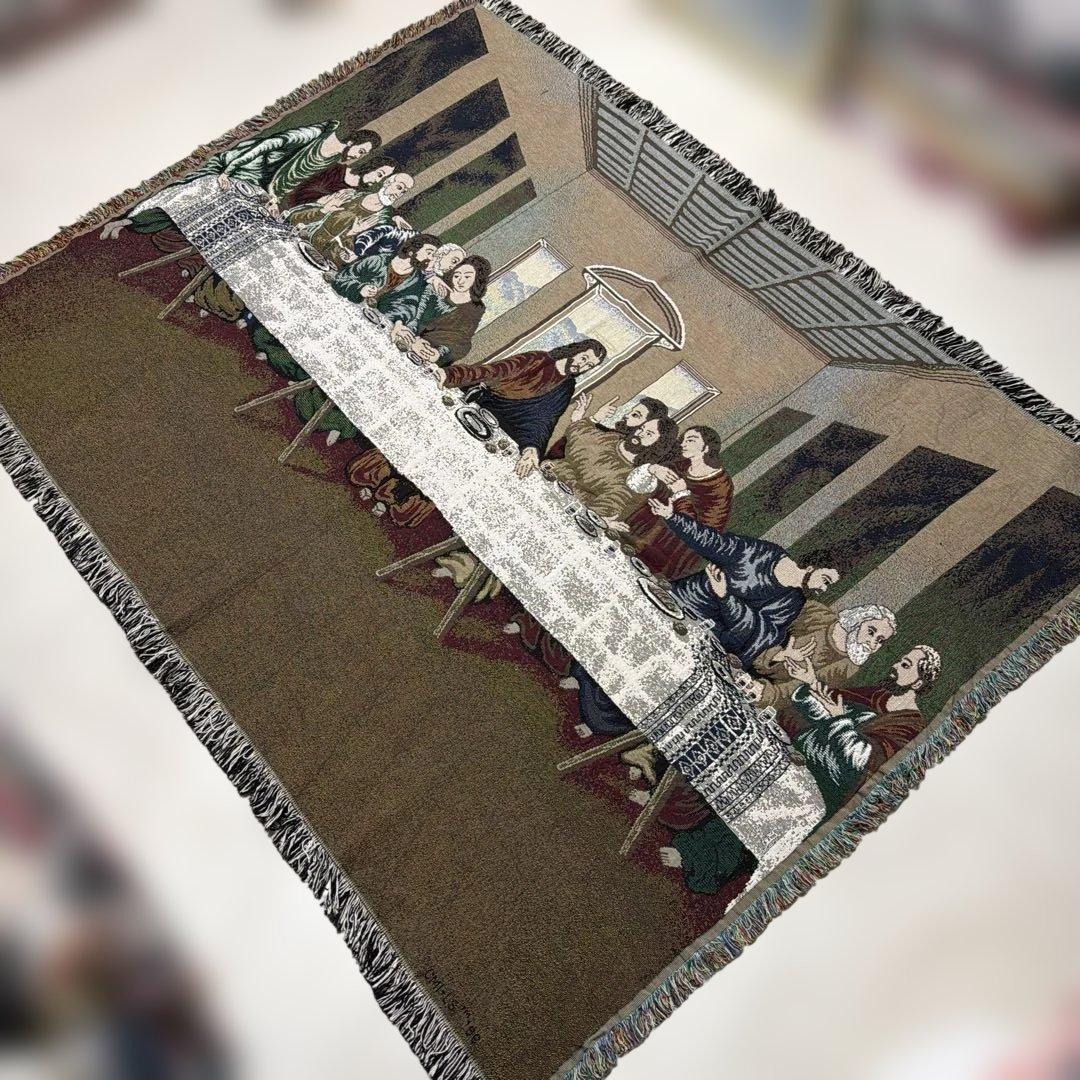 最後の晩餐　マルチカバー　ソファカバー　ヴィンテージラグ　137x173