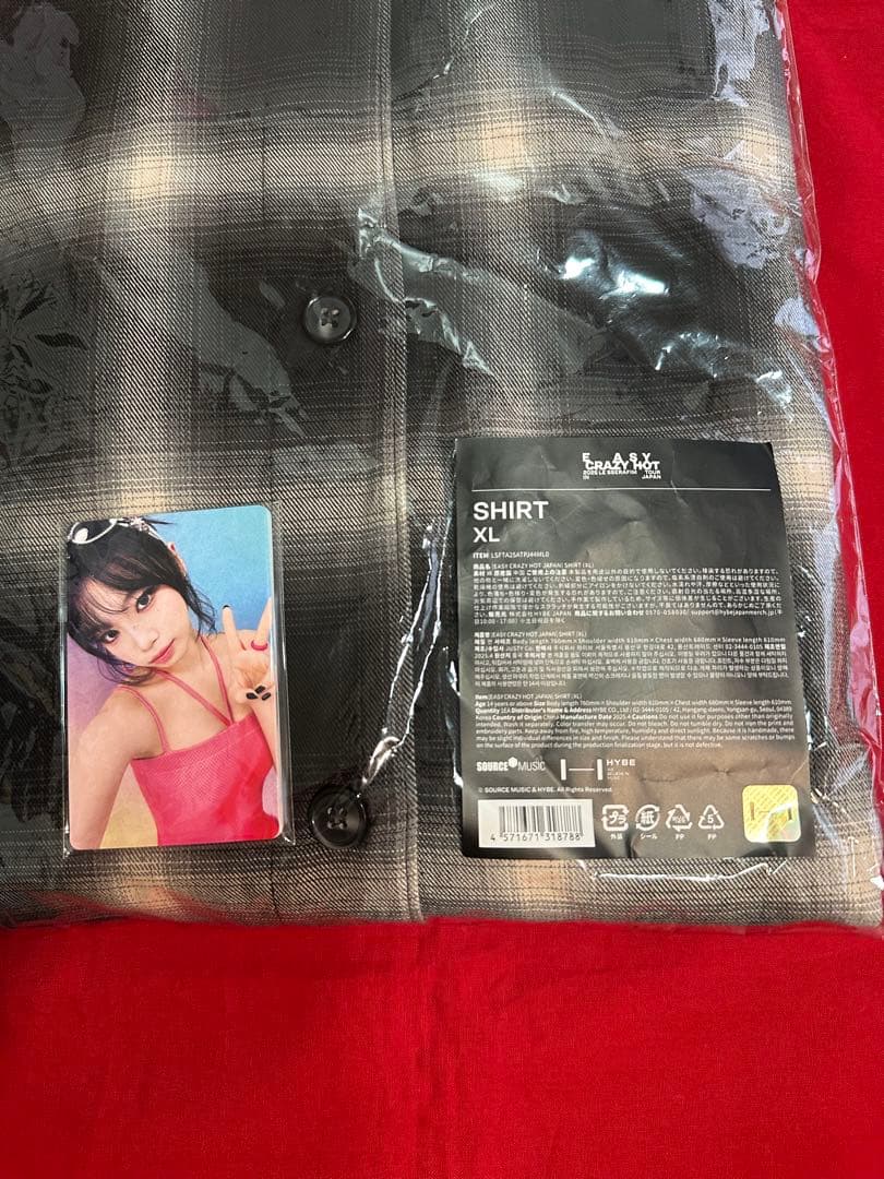 LE SSERAFIM ルセラフィム チェックシャツ XLサイズ ★トレカ付き★