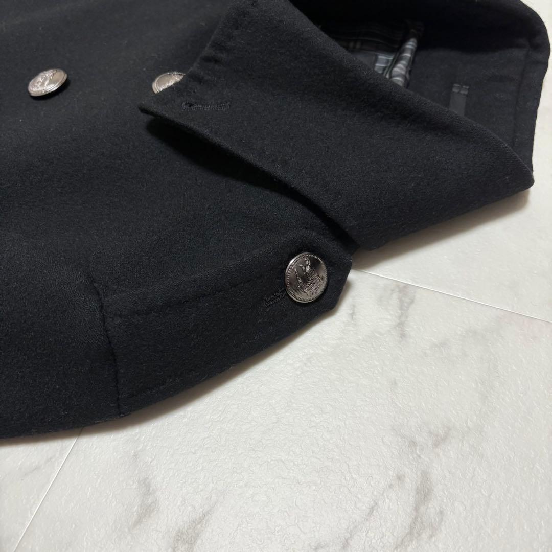 【美品】バーバリー ブラックレーベル ナポレオンコート 銀ボタン カシミヤ L