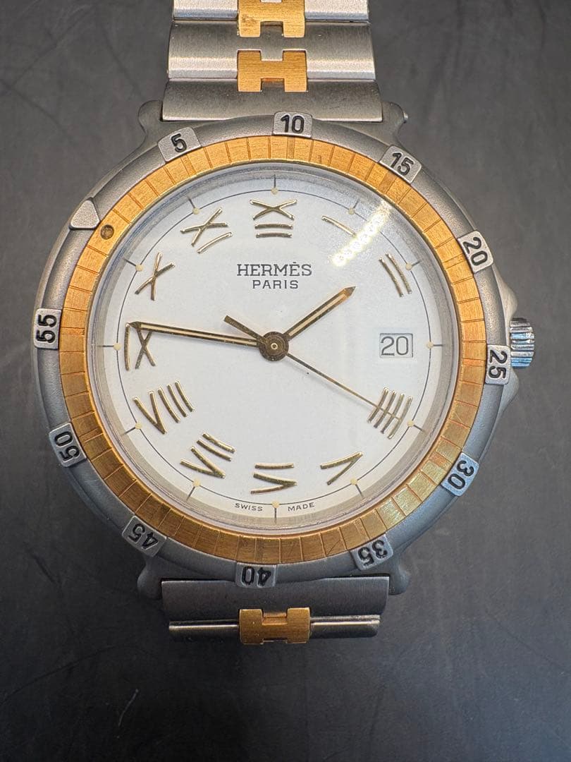 HERMES アナログクォーツ腕時計 シルバー/ゴールド