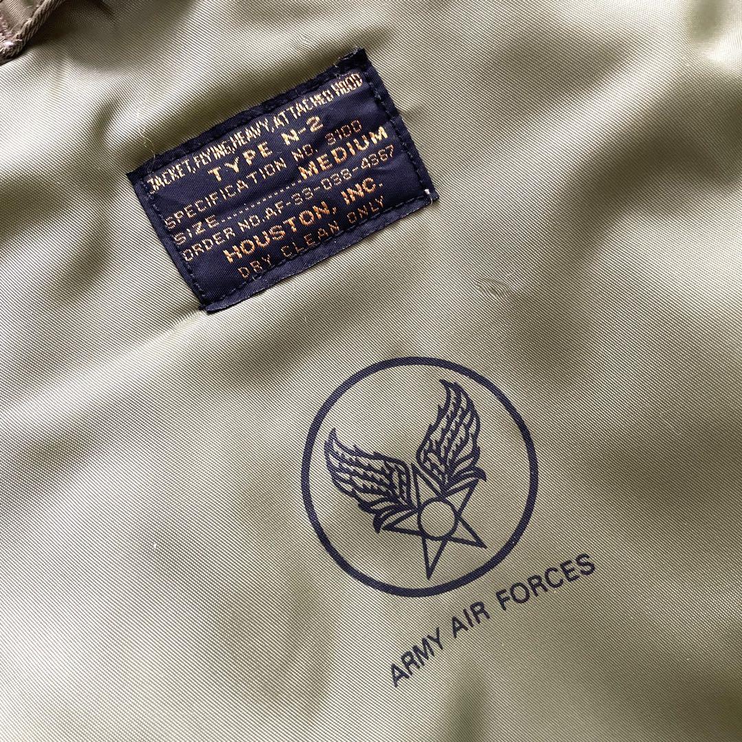 極美品 HOUSTON N-2B フライトジャケット カーキ M ショート丈