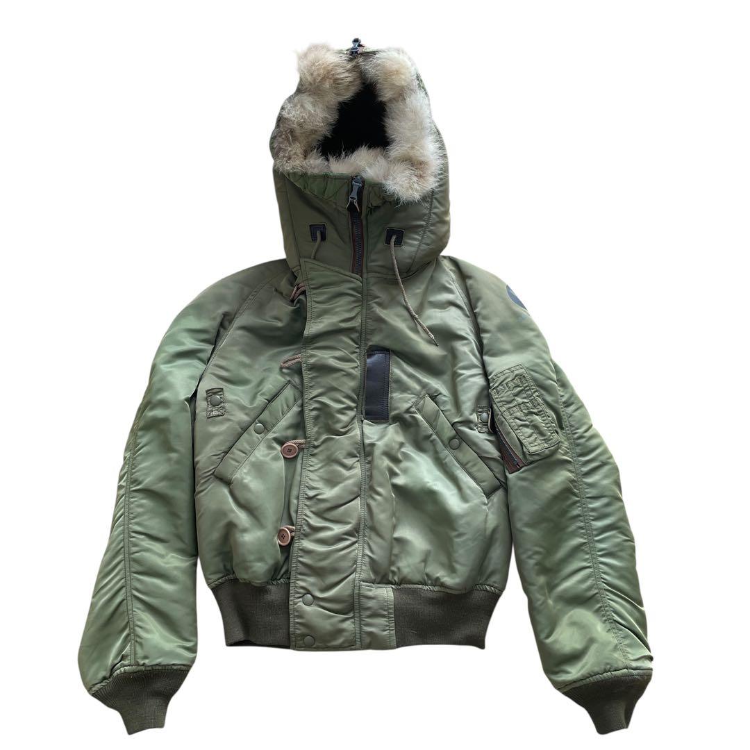 極美品 HOUSTON N-2B フライトジャケット カーキ M ショート丈