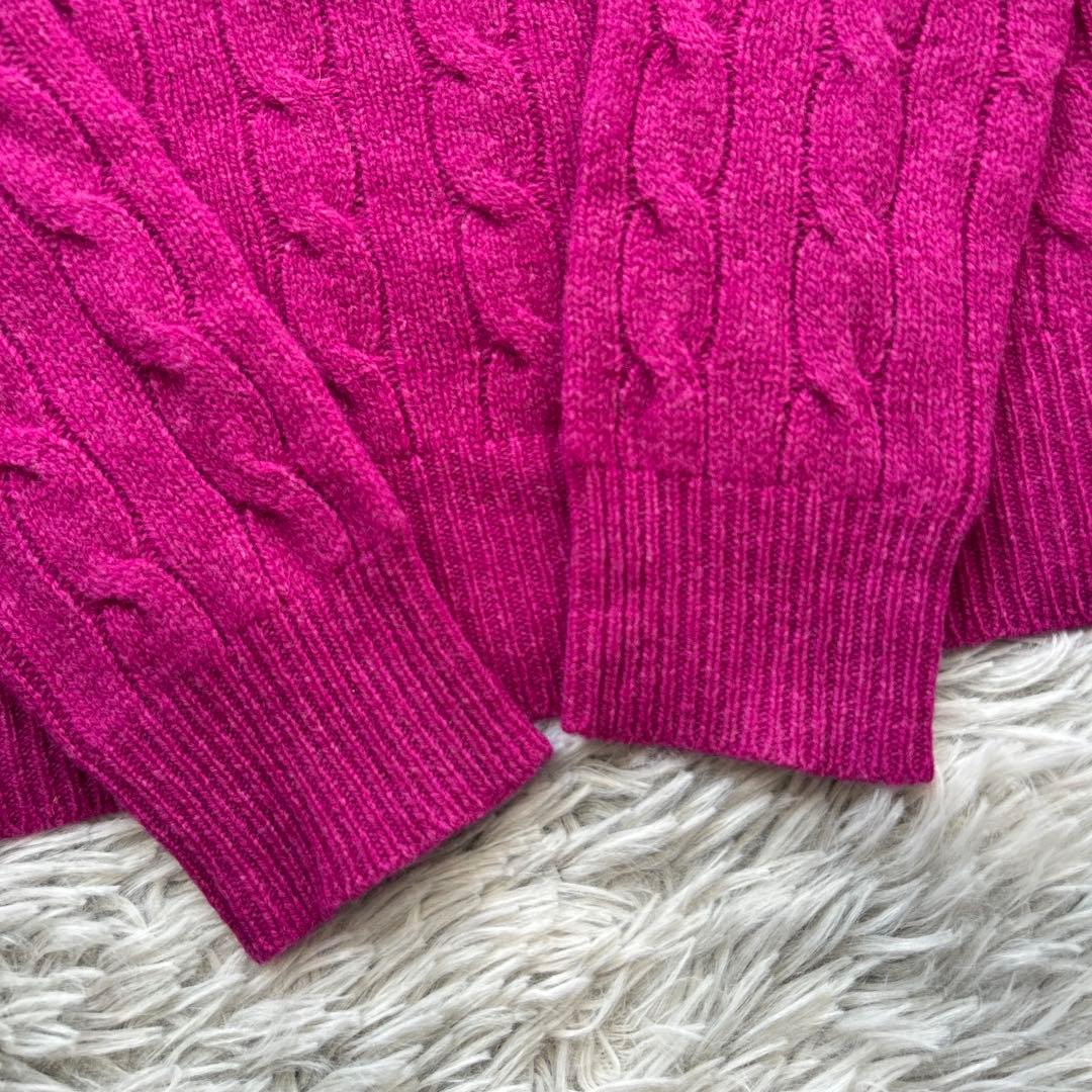 【新品】POLO RALPH LAUREN Vネックケーブルニット パープル新品