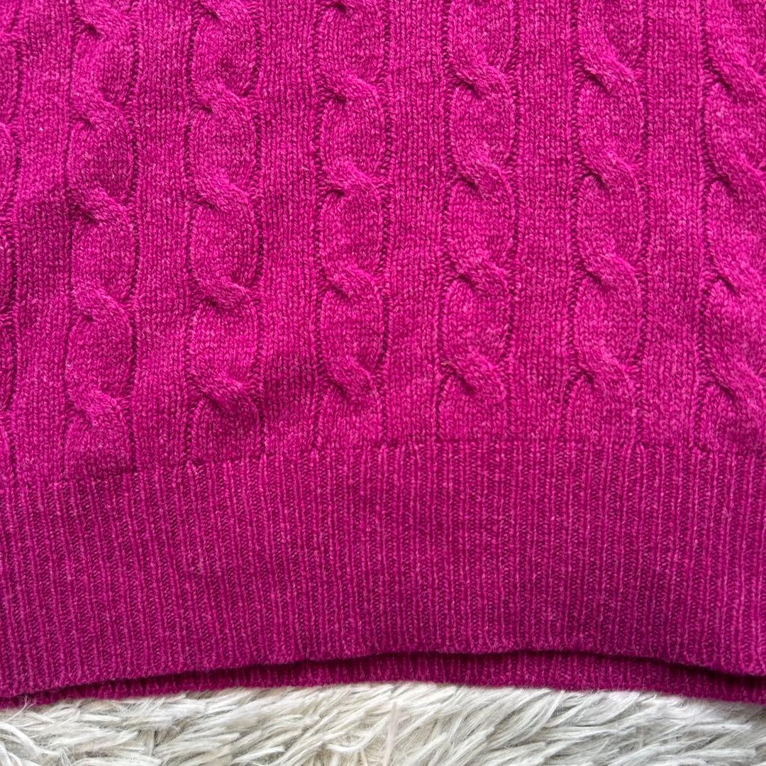 【新品】POLO RALPH LAUREN Vネックケーブルニット パープル新品