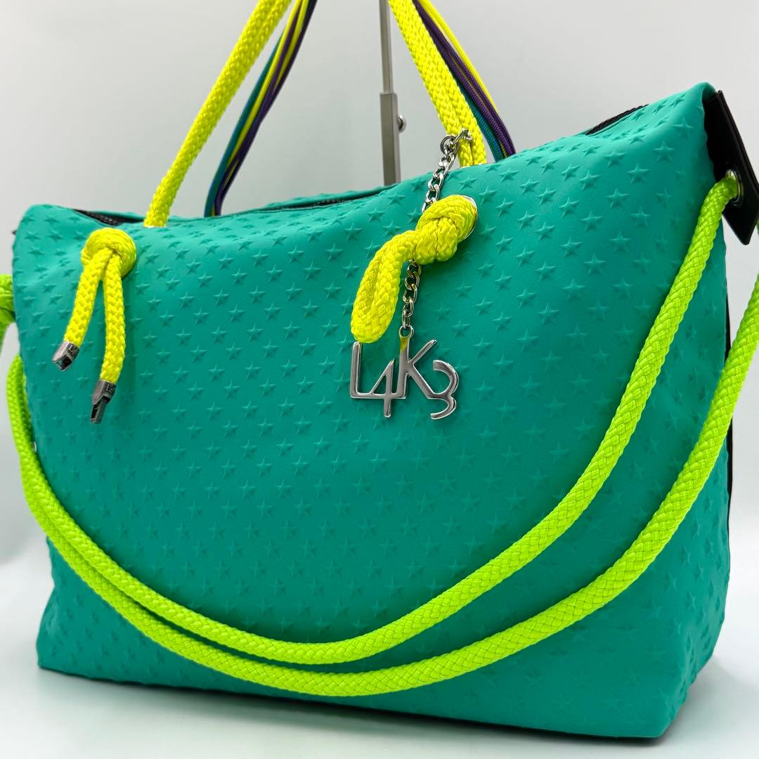 【美品】L4K3 ボストンバッグ クイーンレーク ネオプレン 2way グリーン