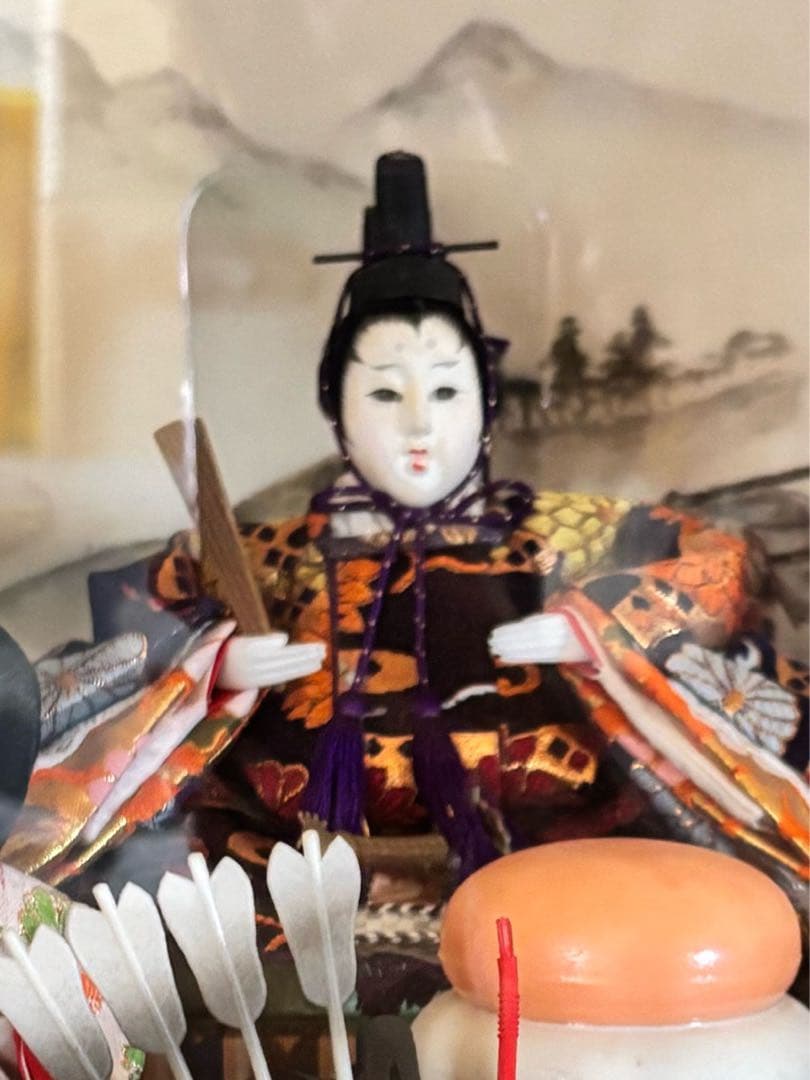 【即日発送】雛人形セット ガラスケース・オルゴール付き　昭和レトロ　ヴィンテージ