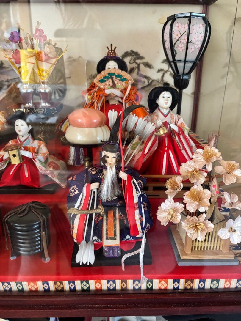 【即日発送】雛人形セット ガラスケース・オルゴール付き　昭和レトロ　ヴィンテージ