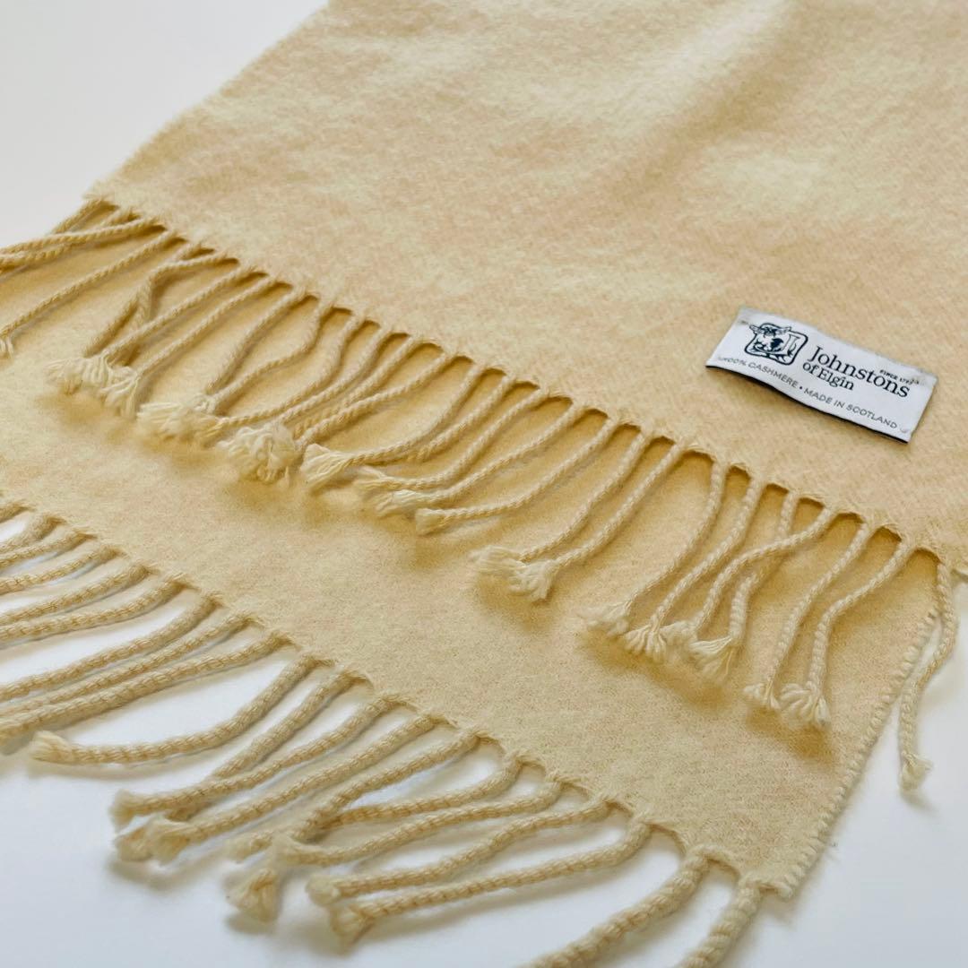 ジョンストンズ カシミヤ100% マフラー ベージュ スコットランド製