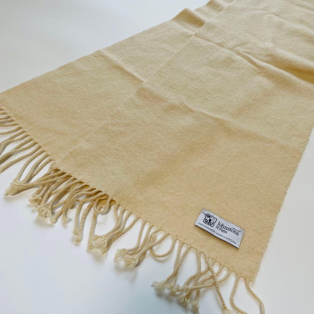 ジョンストンズ カシミヤ100% マフラー ベージュ スコットランド製
