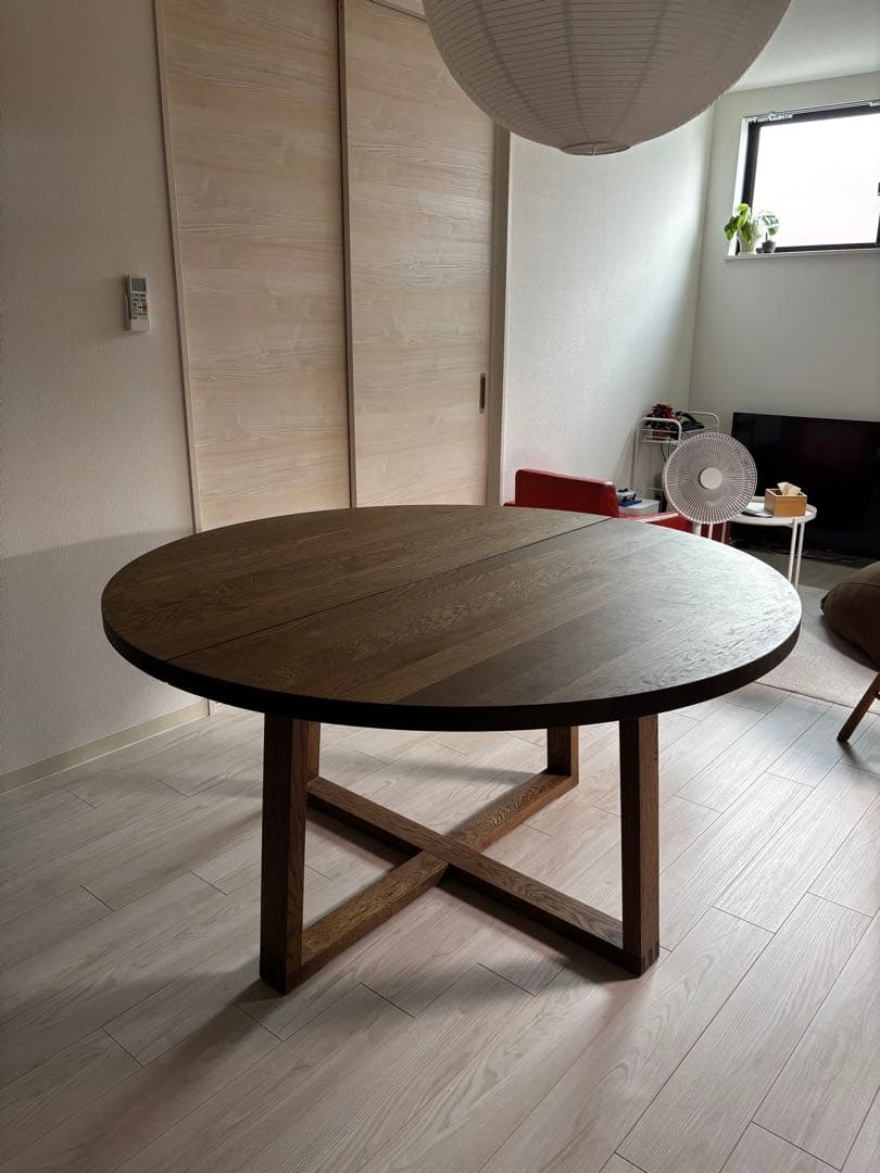 IKEA モールビロンガ 円形ダイニングテーブル オーク材 丸テーブル