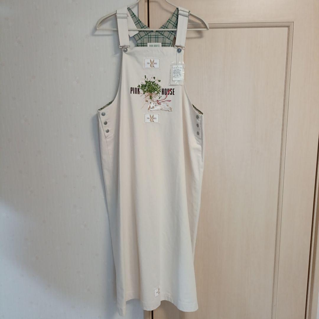 PINK HOUSE ウサギ刺繍オーバーオール