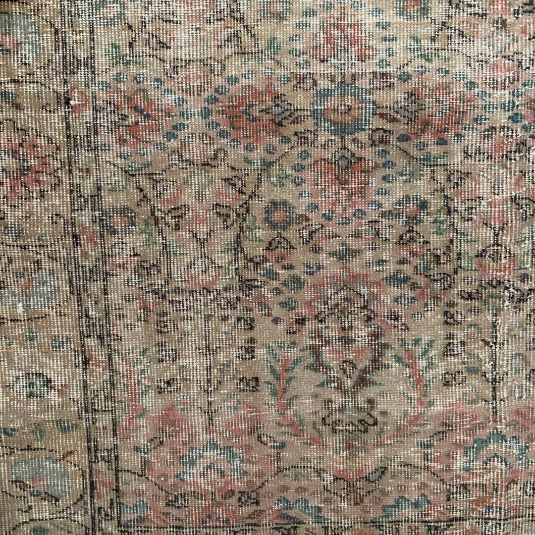 超大判　トルコヴィンテージラグ　268×141 オーバーダイ　ボタニカル