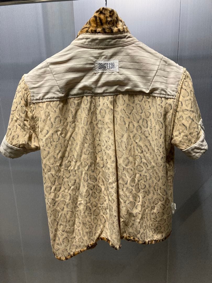 20471120 ヒョウ柄 半袖シャツ レオパード ロック パンク 衣装 M