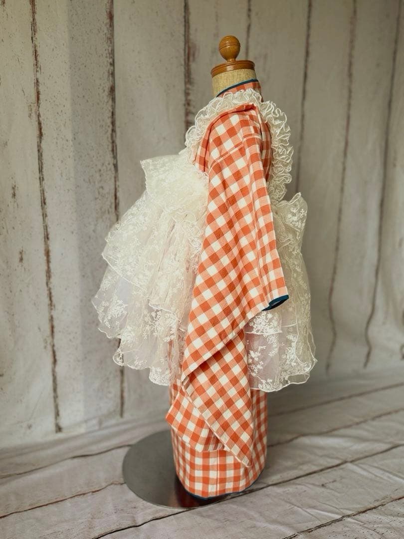 七五三着物用　3歳　チュール刺繍レース被布