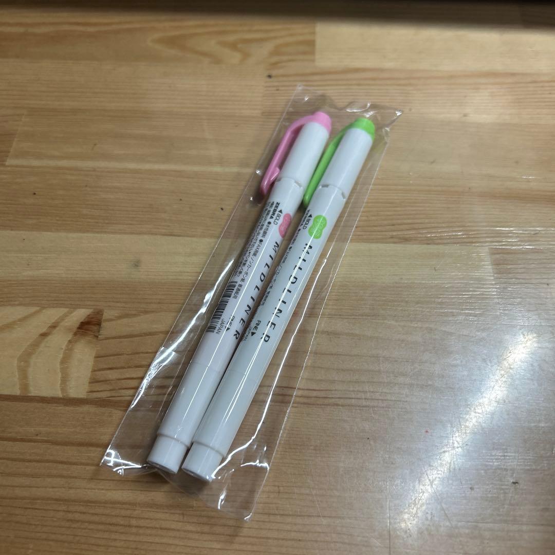 マーカー 2本セット ホワイト グリーン ピンク