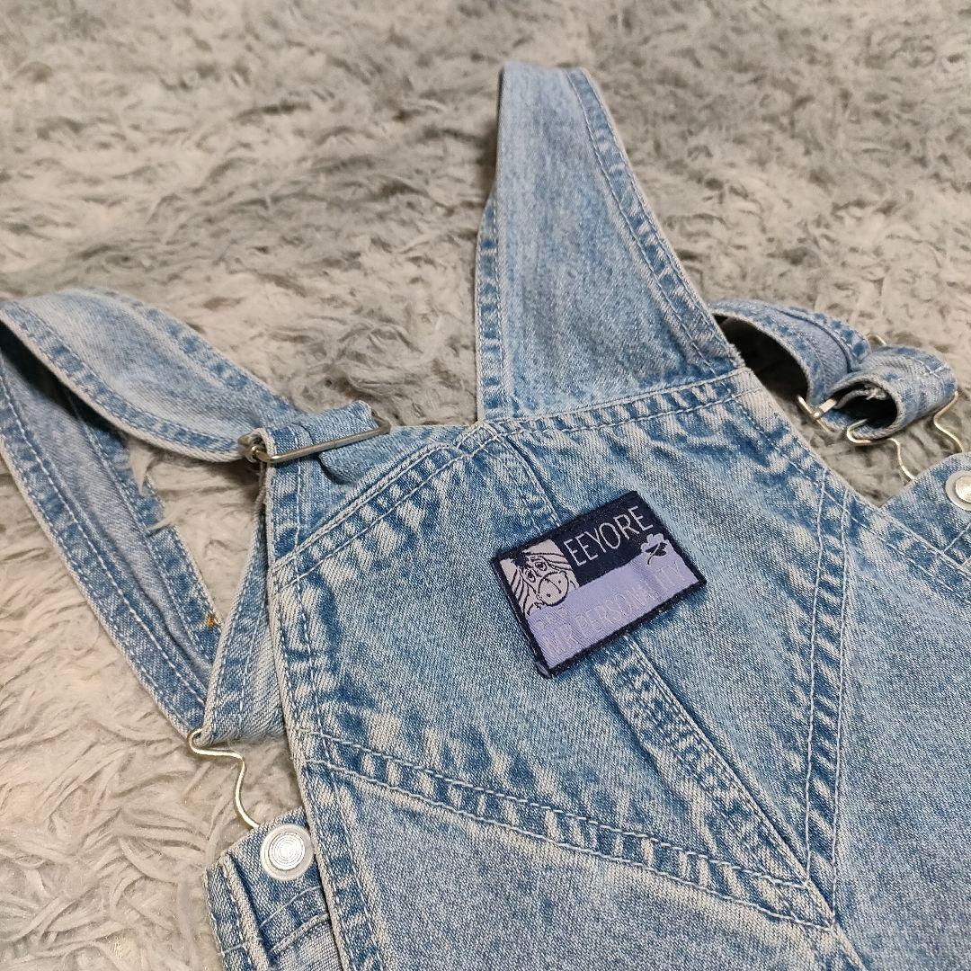 90s DISNEY　Pooh くまのプーさん デニムサロペット　オーバーオール