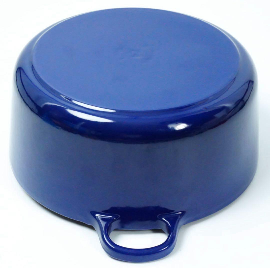 【美品】LE CREUSET　ココット ロンド インディゴブルー　24cm