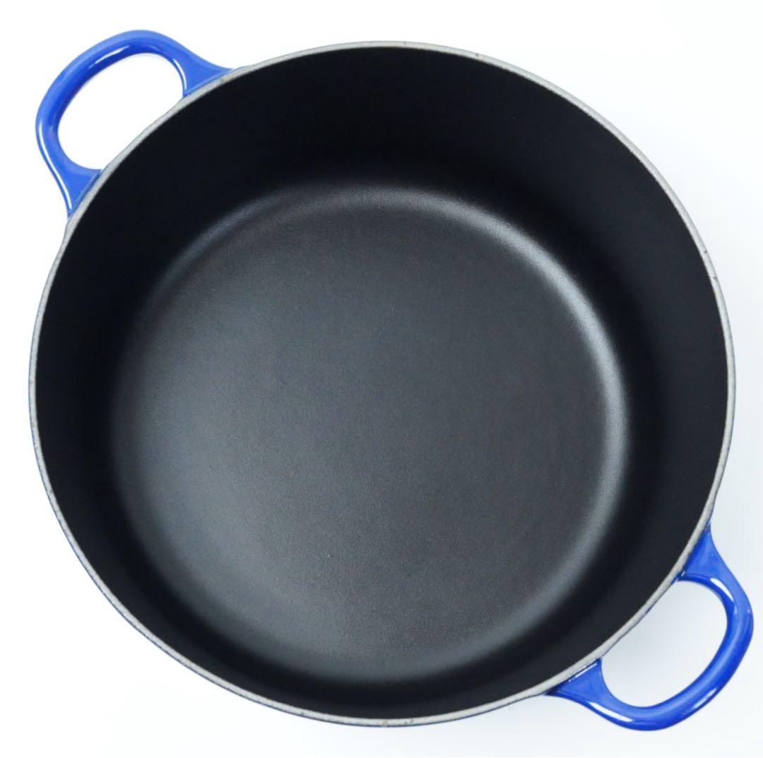 【美品】LE CREUSET　ココット ロンド インディゴブルー　24cm