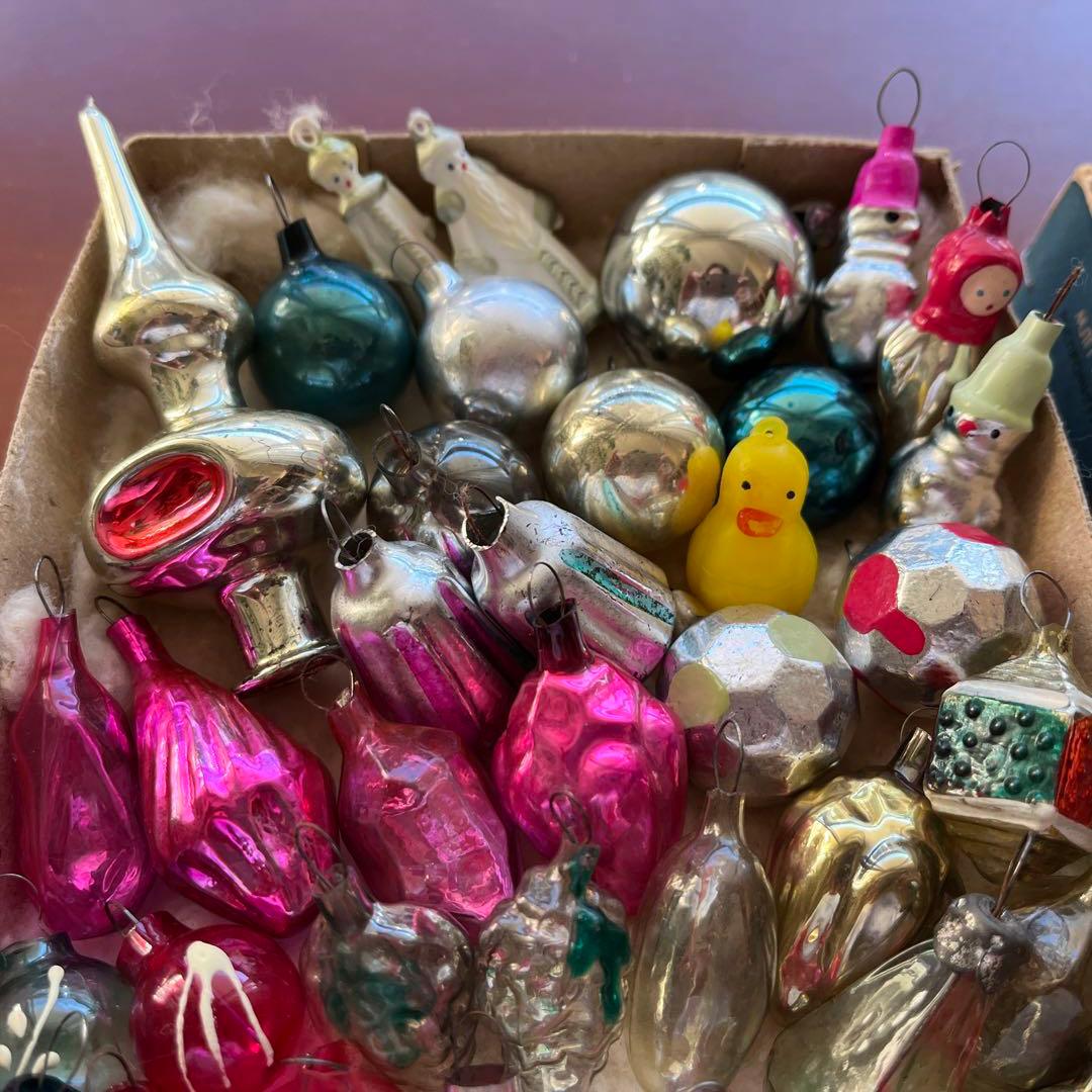 ロシア　クリスマスオーナメント　ガラス　ビンテージ　ミニ　セット