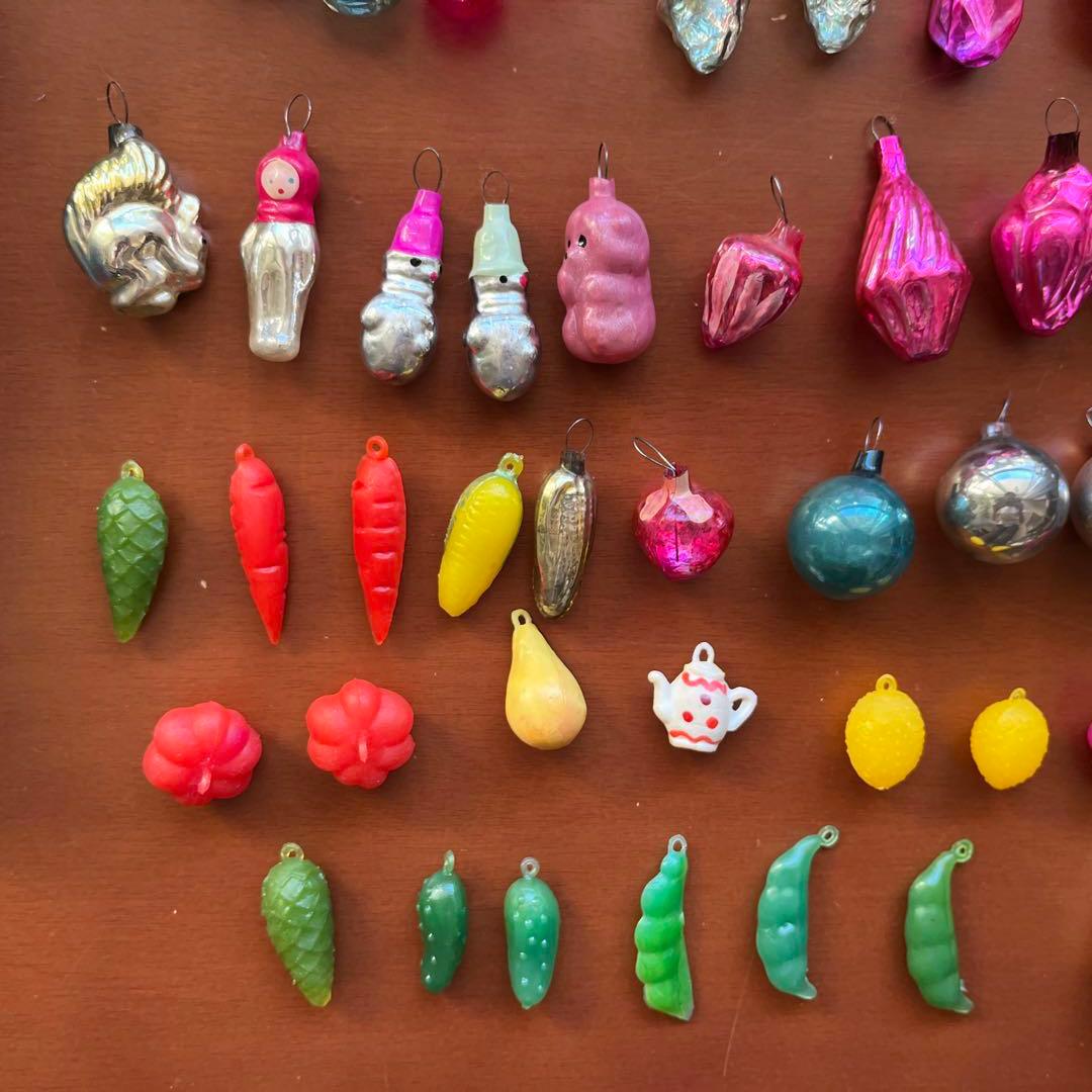 ロシア　クリスマスオーナメント　ガラス　ビンテージ　ミニ　セット