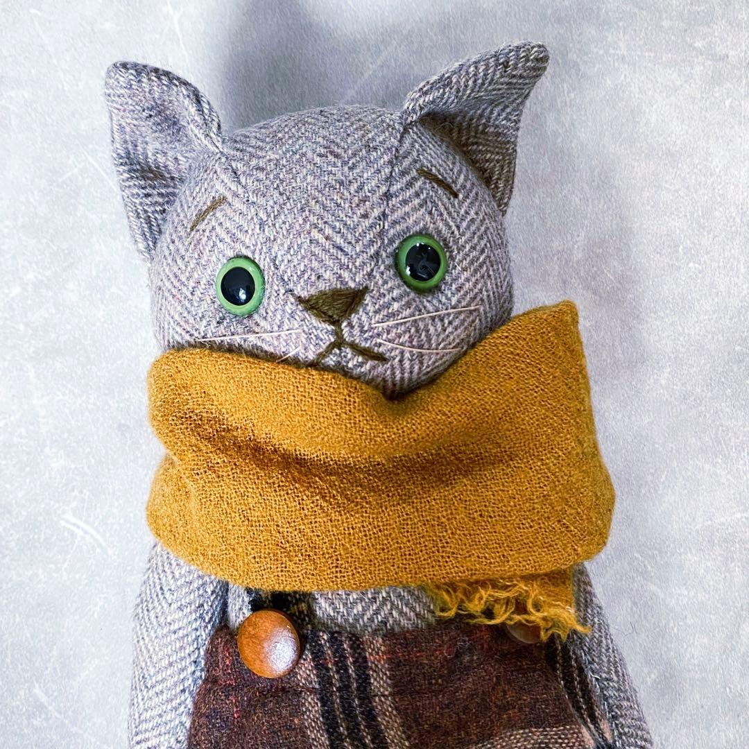 作家もの　パリCOさんの猫のぬいぐるみ　アートドール　新品　テディベア