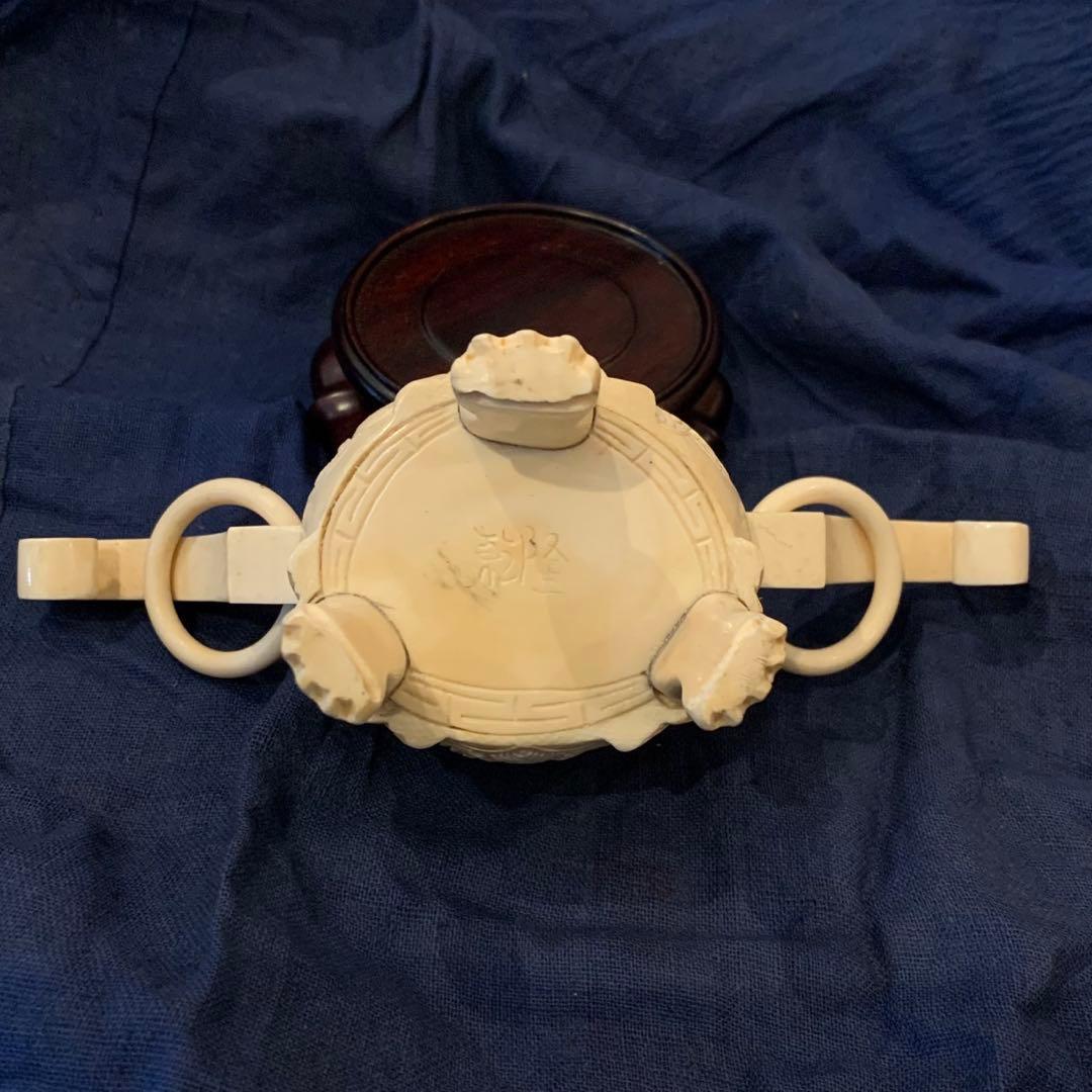 極上 天然高級素材 中国 乾隆 細密彫刻 香炉 置物