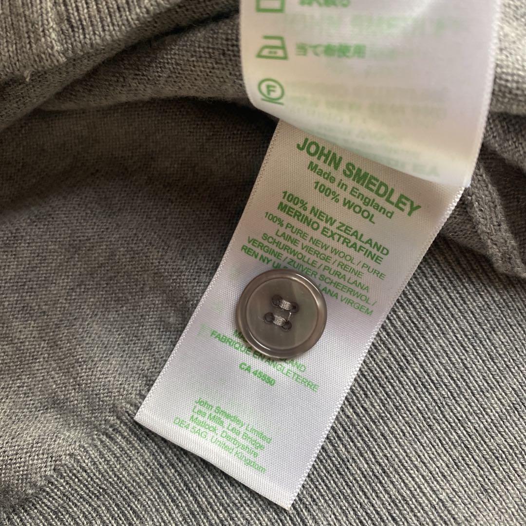 【日本別注】 JOHN SMEDLEY 24G A4590 カーディガン グレー