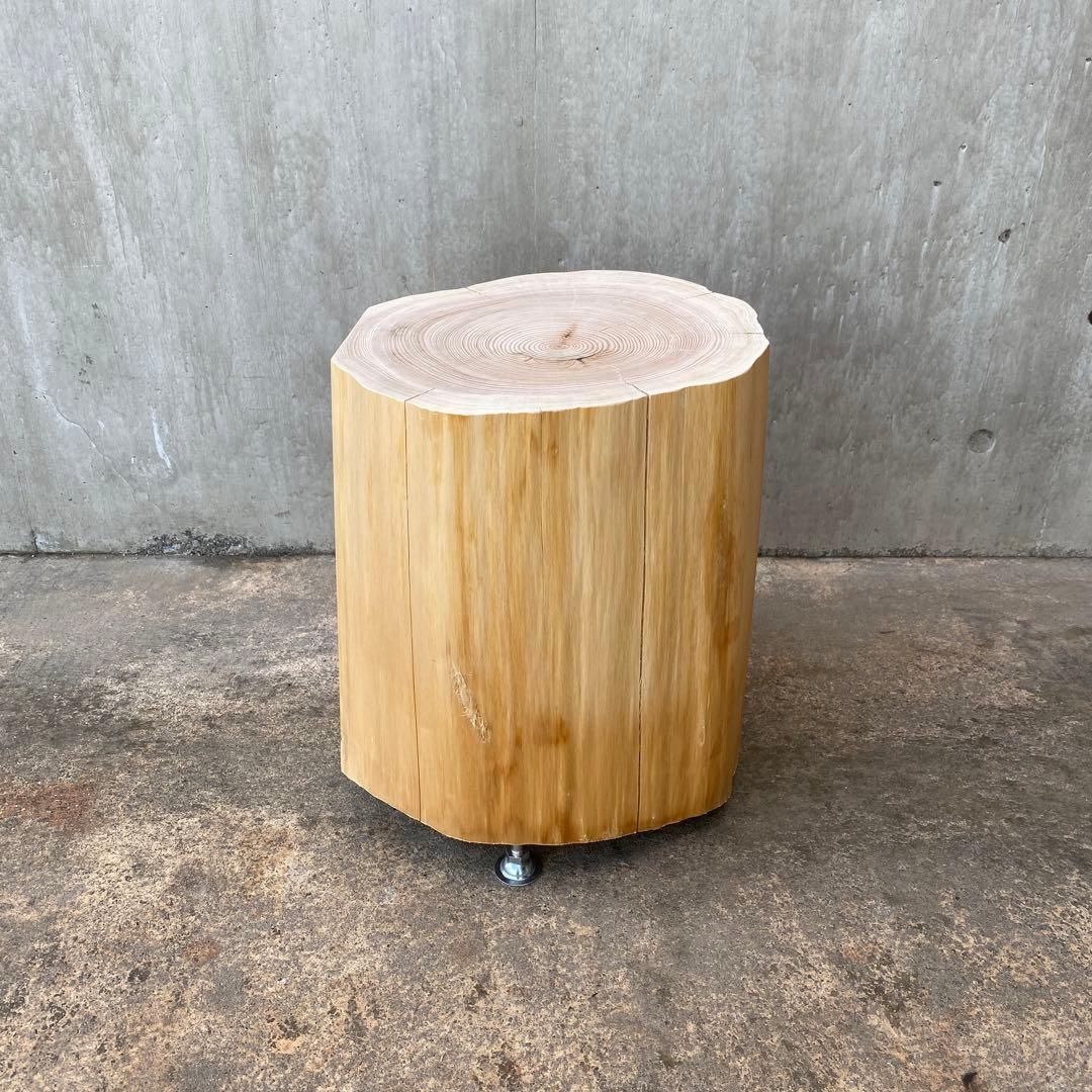 【ひのき切り株のサイドテーブル】丸太 椅子 スツール インテリア 什器 ショップ