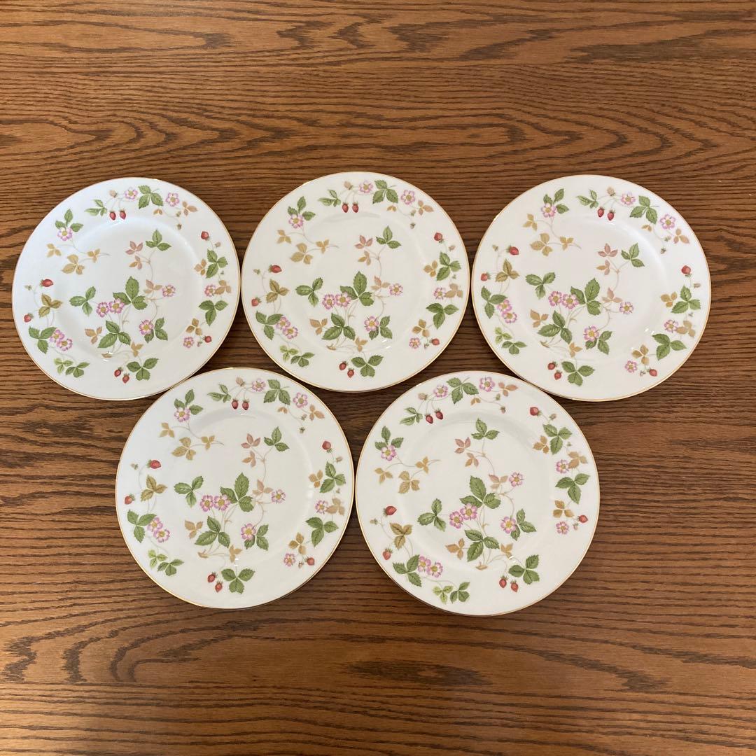 ウェッジウッド ワイルドストロベリー黒壺 17.5cm 5枚セット