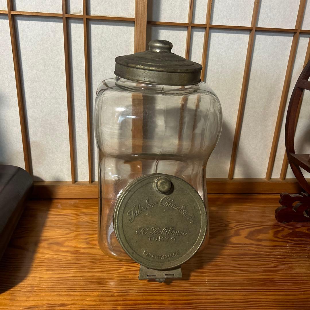 アンティーク　駄菓子屋　たばこ瓶　昭和レトロ　店舗什器　ゆらゆら硝子