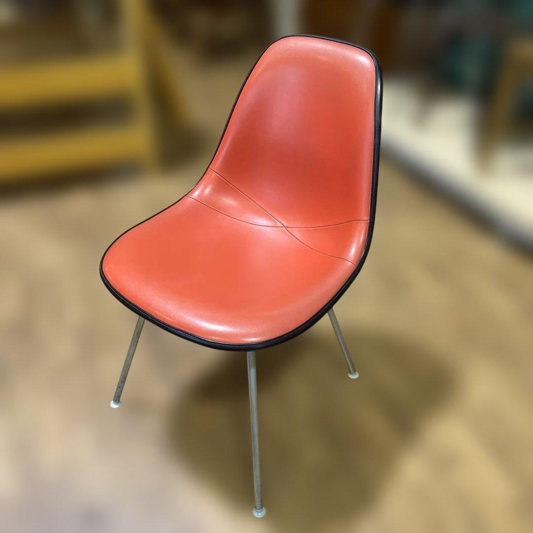 ハーマンミラー ヴィンテージ ナウガレザー サイドシェル チェア Hベース