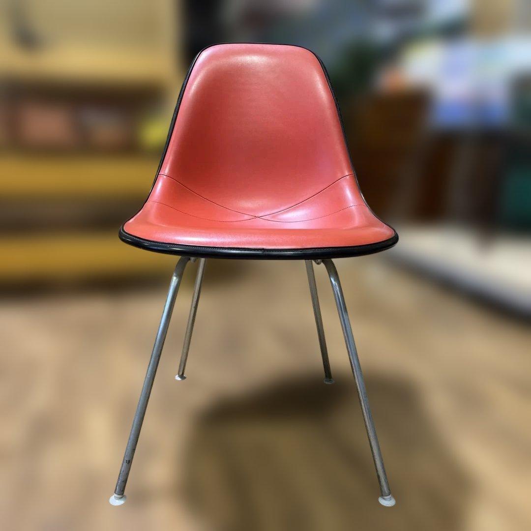 ハーマンミラー ヴィンテージ ナウガレザー サイドシェル チェア Hベース