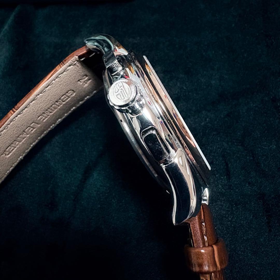 新品未使用 自動巻き 腕時計 機械式 ビジネスウォッチ ブラウン本革ベルト