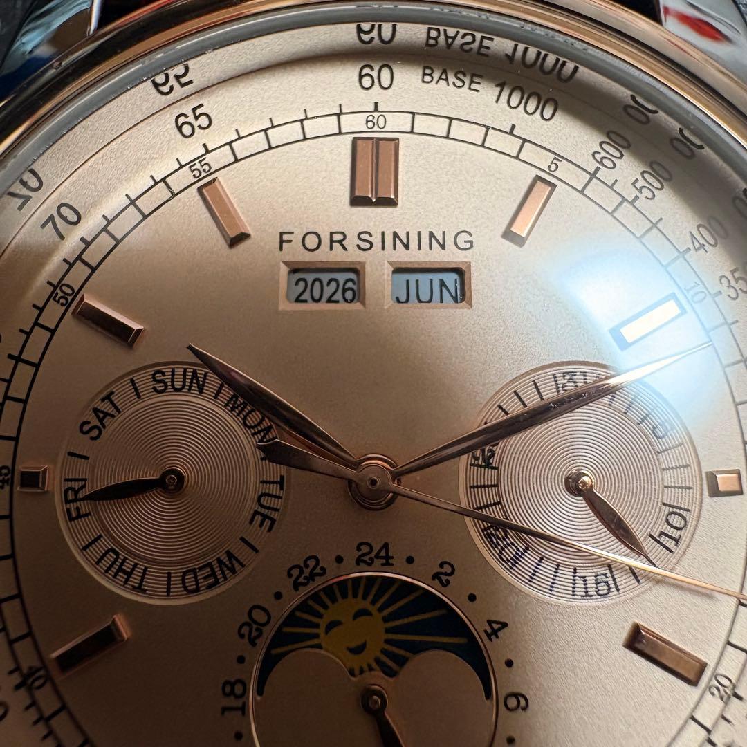 新品未使用 自動巻き 腕時計 機械式 ビジネスウォッチ ブラウン本革ベルト