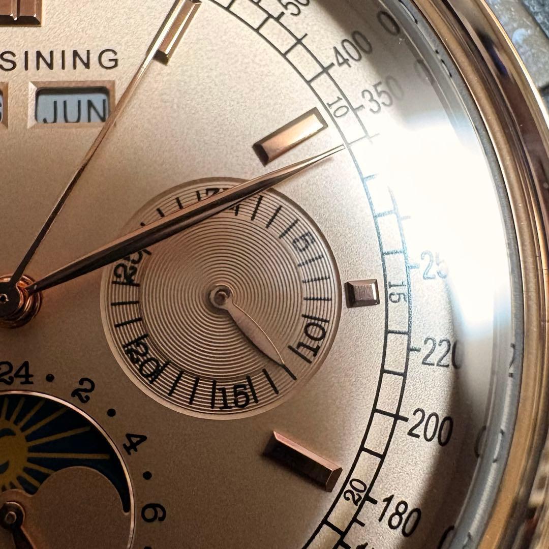 新品未使用 自動巻き 腕時計 機械式 ビジネスウォッチ ブラウン本革ベルト