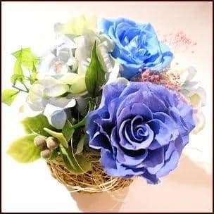 プリザーブドフラワーブルーローズ アレンジメント