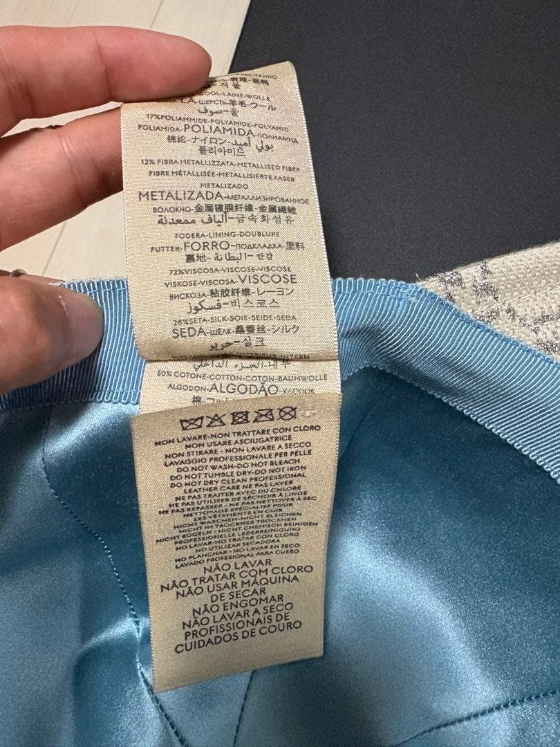 PHG美品 MサイズGUCCI ラメ ベースボールキャップ ホワイト