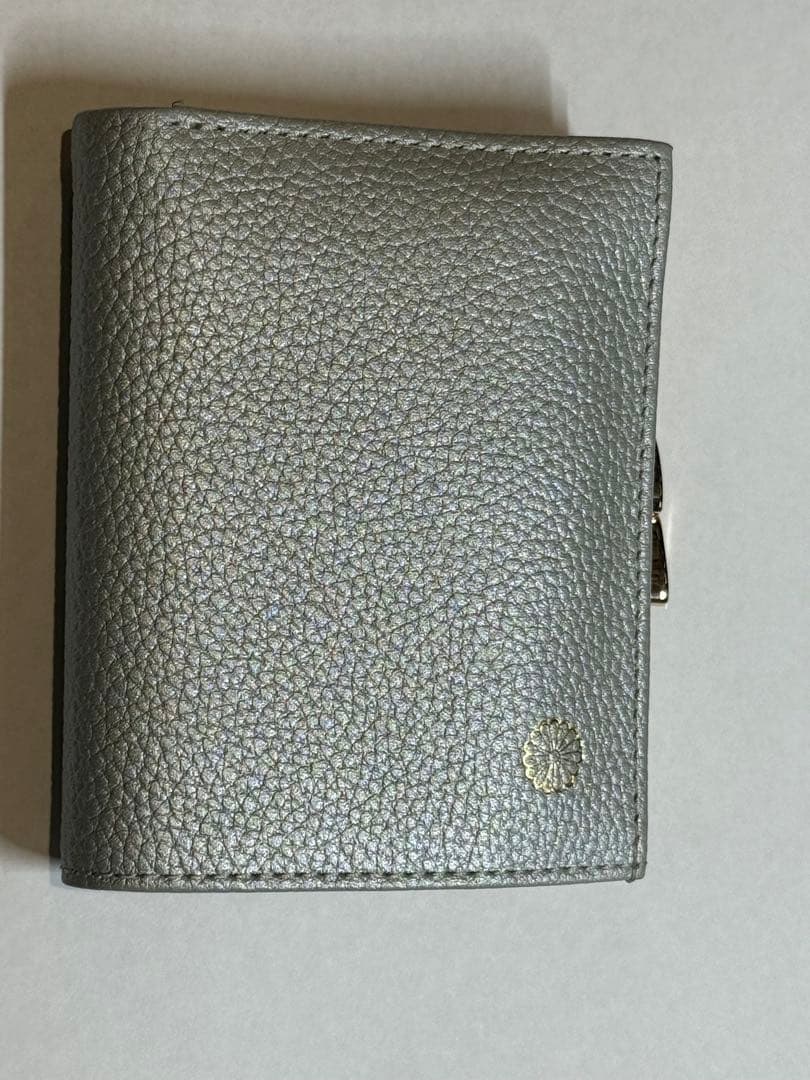 皇居　シルバー　二つ折り　がま口　財布