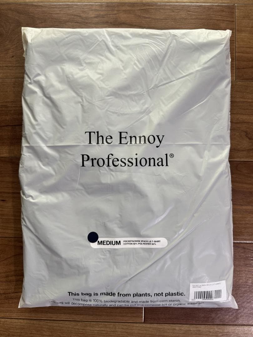 M / ENNOY POCKET CREW 2PACK LS TSHIRTS 紺