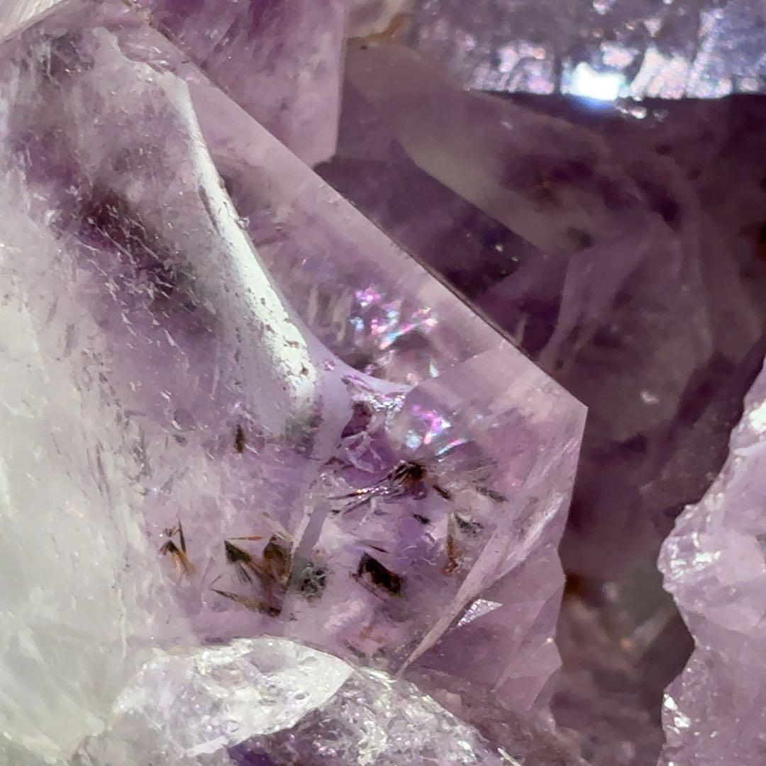 【超特大】プレミアムアメジスト　カコクセナイトインアメジスト　笑口　スフィア