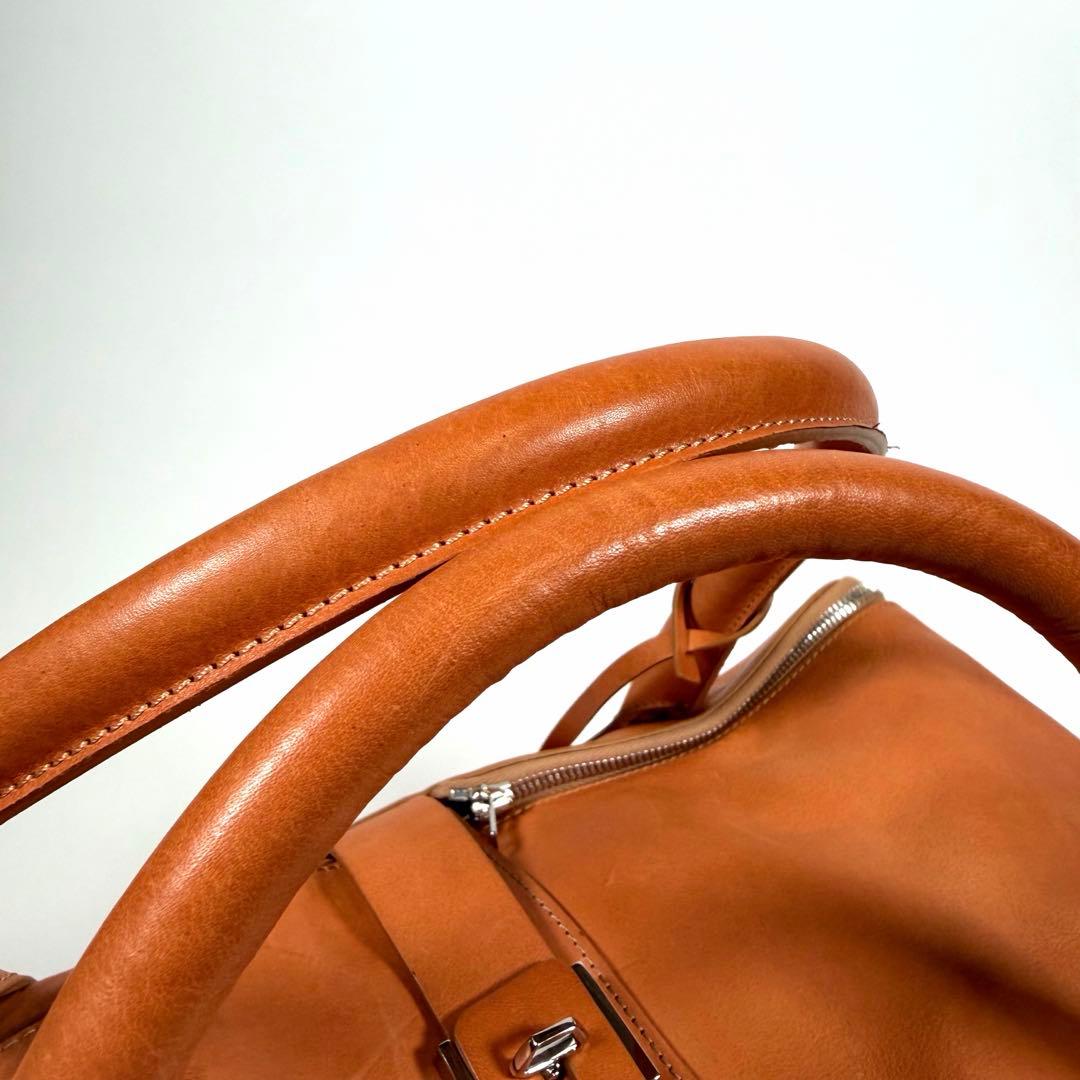 【美品】ゴールデングース　ボストンバッグ　エキパージュ　オールレザー　キャメル