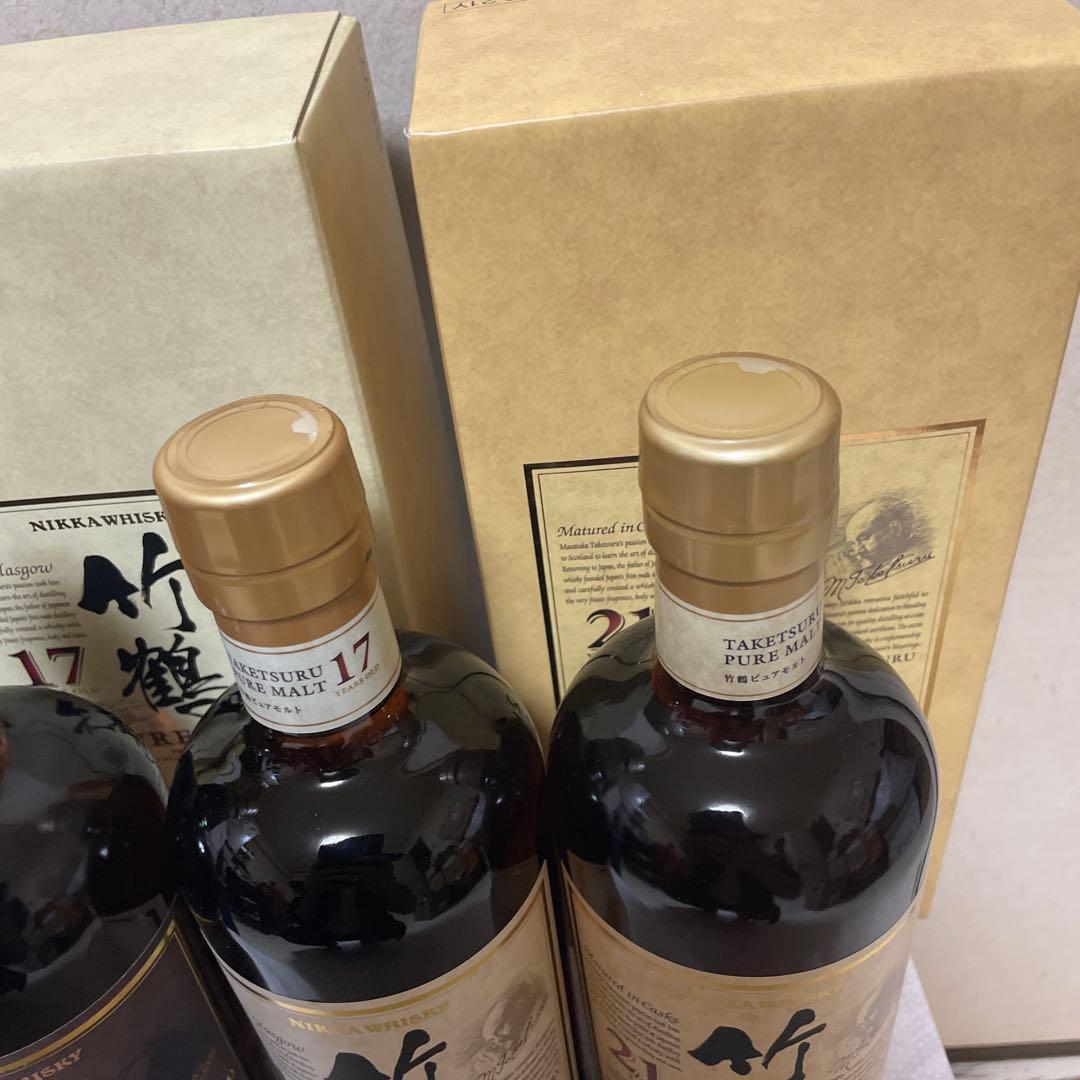 竹鶴ウイスキーピュアモルト普通です 12年17年 21年 4本セット